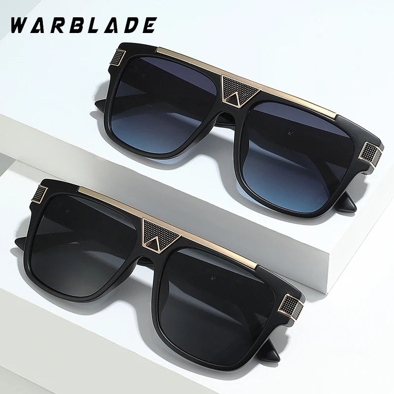 Nouvelle marque de luxe Design grandes montures lunettes de soleil Vintage Rivet Pilot pare-soleil miroir hommes femmes alliage carré extérieur nuances UV400