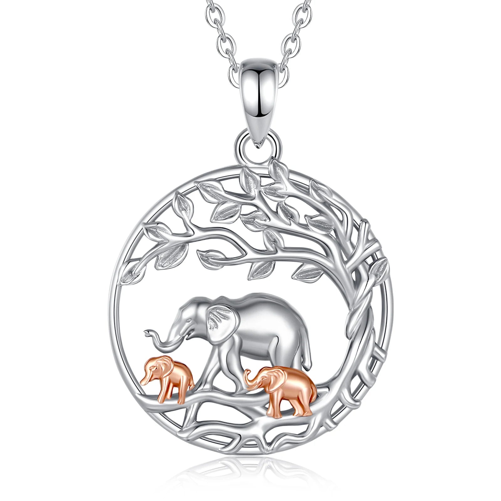 Collier Eudora en argent sterling 925 avec pendentif éléphant et bébé pour femme, bijou fin, cadeau familial significatif