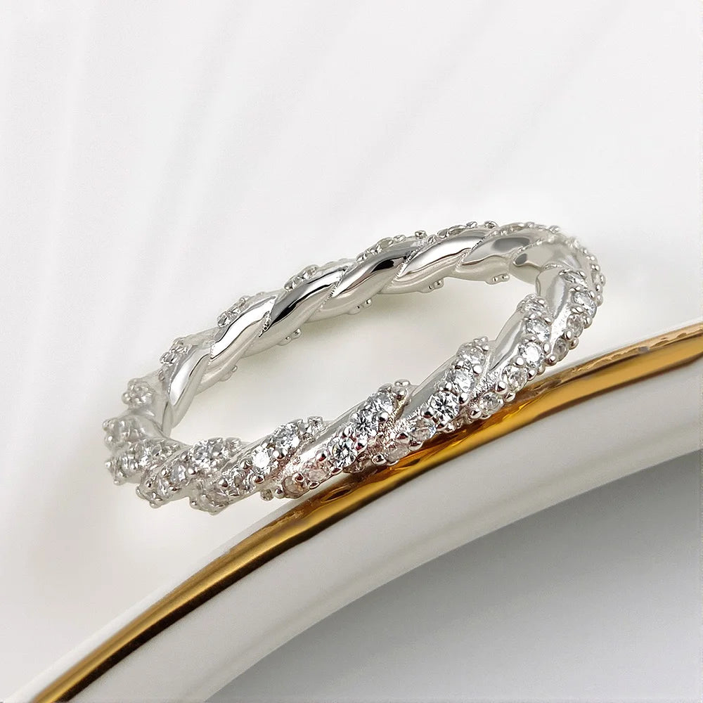Serenity D Color Moissanite Row Rings for Women Gift 100% S925 Sterling Silver Plated 18K Sparkling Eternity Rings Fine Jewelry - Madeinsea©
