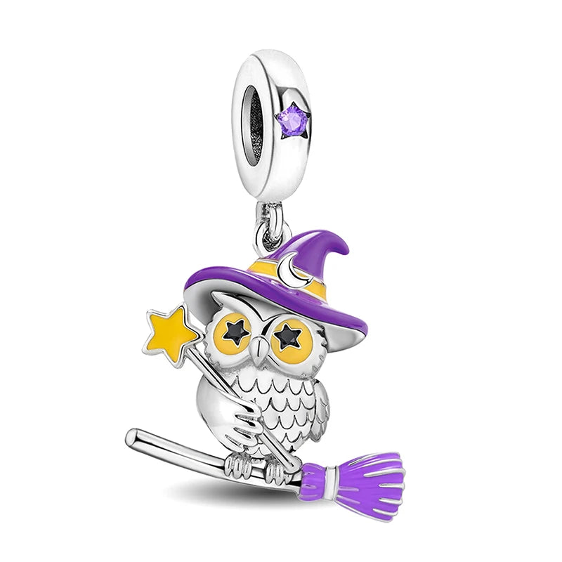 925 Sterling Silver Halloween Dark Phantom Pumpkin Devil Fit Diy Bracelet Necklace Making Gift Of High Quality Fine Jewelry