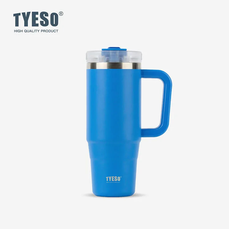 Tyeso Stainless Steel Vacuum Flask Double Wall Insulated Thermos Bottle Hot/Cold Travel Mug Leak-Proof Car Coffee Water Bottle