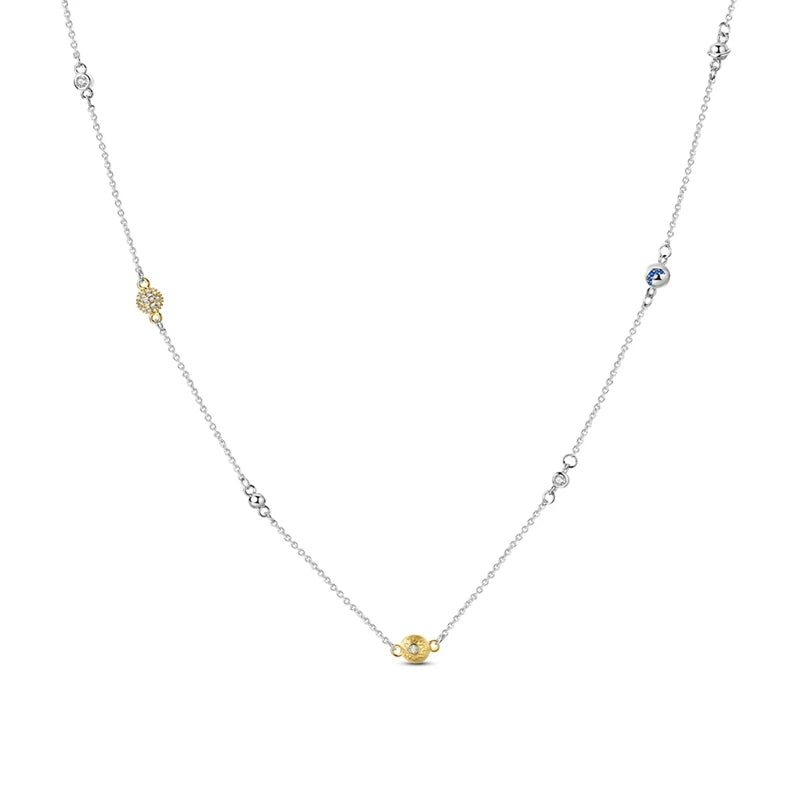 Necklaces 925 Silver Color Butterfly Cute Bear Lucky Symbol Zircon Heart Shaped Necklaces For Woman Valentine's Day Fine Jewelry