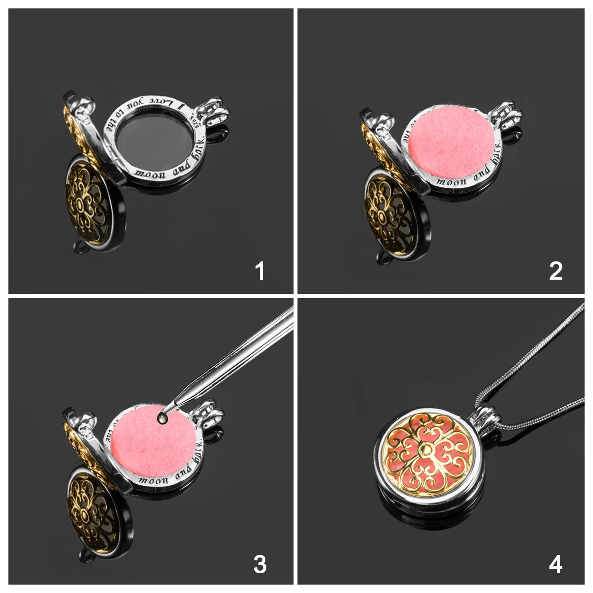 Eudora Copper Perfume Essential Oil Diffuser Necklace Aromatherapy Diffuser Locke Pendants Healing Jewelry Gift