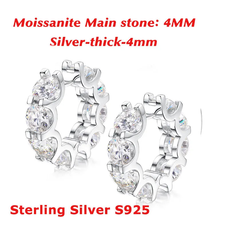 Fine Jewelry Moissanite Luxury Earrings 925 Silver For Women Sterling Silver Earring