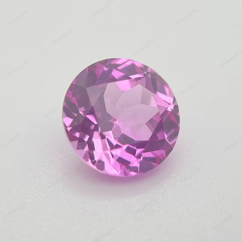Lab Grown Sapphire Round Cut Pink Color Charms Gemstone for DIY Jewelry Necklace Earrings Main Materials Selectable Certificate