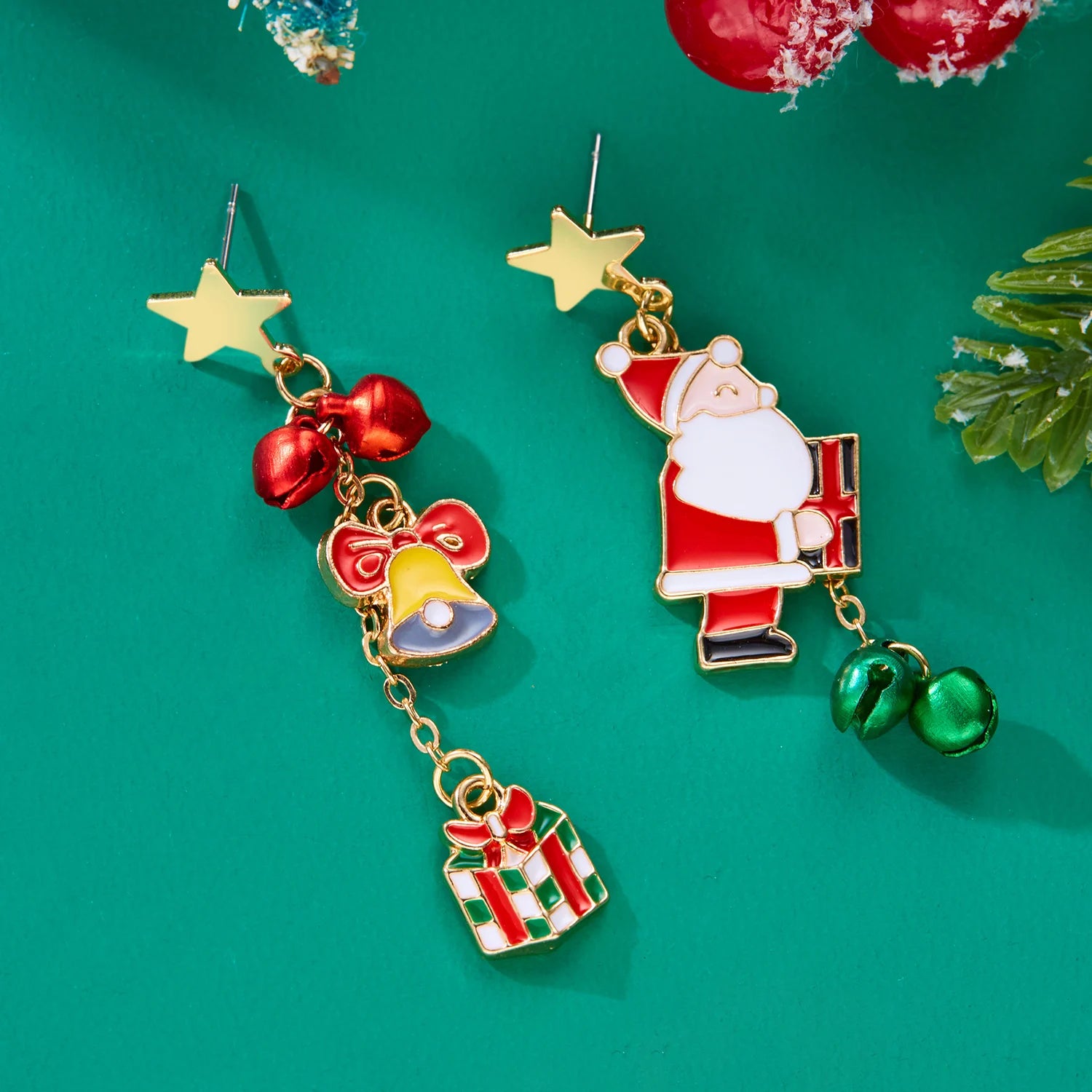 Fashion Christmas Asymmetrical Dangle Earrings for Women Santa Claus Snowman Snowflake Xmas Tree Earring Girls New Year Jewelry
