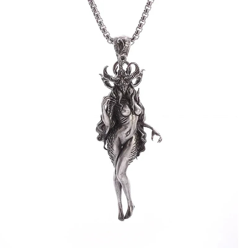 Hell Death Scythe Necklace Pendant Gothic Mysterious Devil Necklace Men\'s Personality Punk Retro Halloween Trend Jewelry