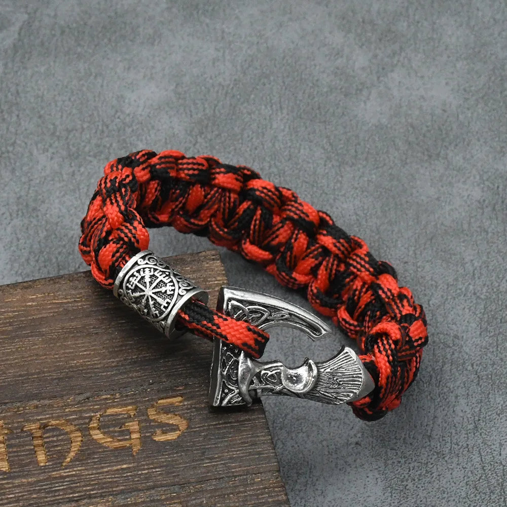 Bracelets de perles de la Trinité avec runes vikings nordiques pour hommes, marteau Mjolnir, paracorde, hache slave Perun, bracelet amulette, bijoux faits à la main pour hommes