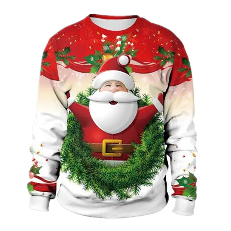 Clothing Wholesale Unisex Men Women 2026 Ugly Christmas Sweater Santa Elf Christmas Funny Fake Hair Sweater Autumn Winter Tops