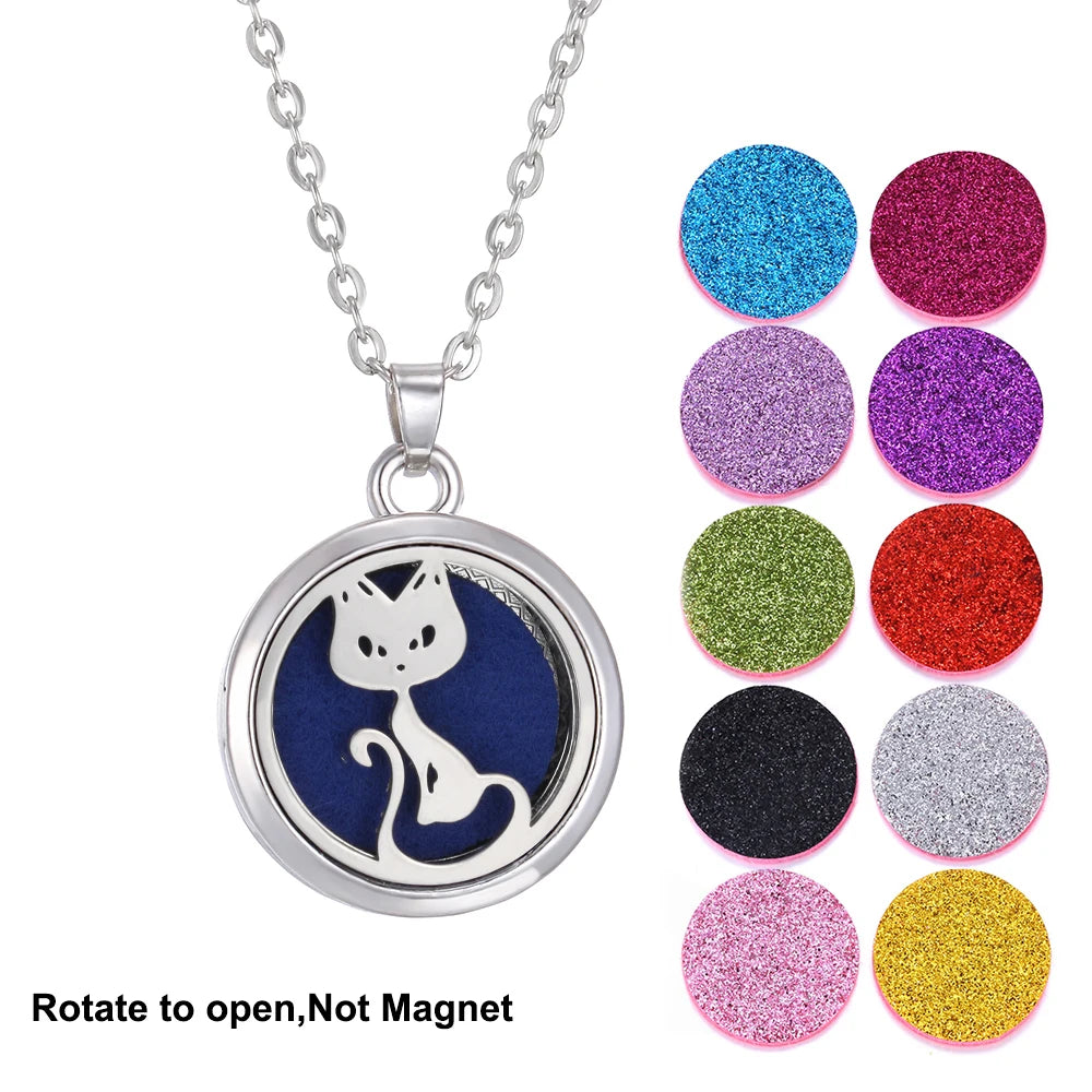 2023 New Aromatherapy Necklace Diffuser Pendant Aroma Jewelry Thread Rotate Open Locket Perfume Essential Oil Diffuser Necklace