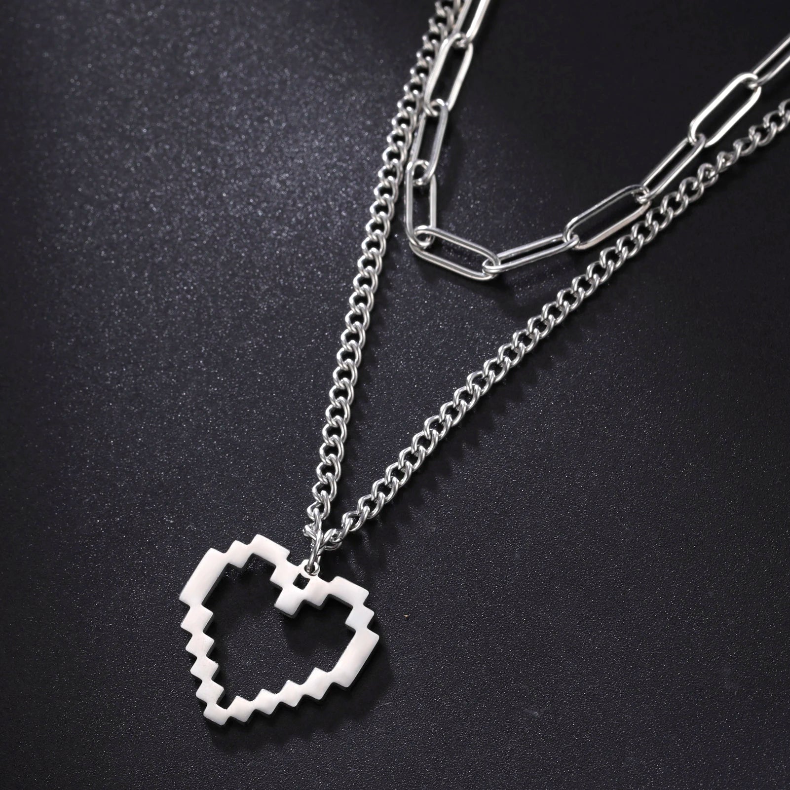 Stainless Steel Gold Color Lock Necklace for Women Hip Hop Three Layer Chain Necklace Padlock Pendant Choker Jewelry