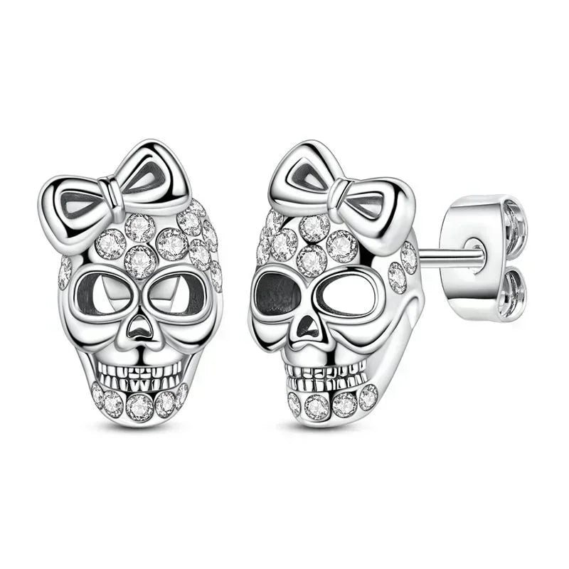Halloween 925 Sterling Silver Skull Charm Luminous Pumpkin Bat Ghost Coffin Bead Pendant Ring Necklace Bracelet DIY Jewelry Gift