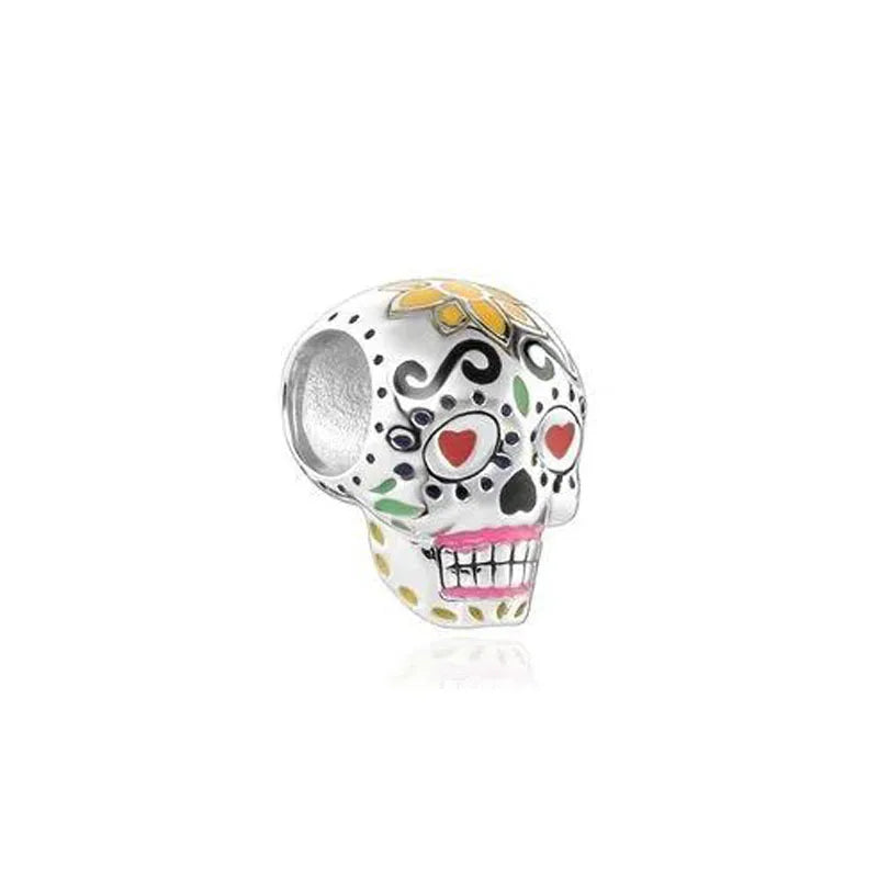 Miniso Gruseliges Skelett-Geister-Serie 925 Sterling Silber Charm Halloween Hut Perle Passend für Damen Original Schmuck Geschenk