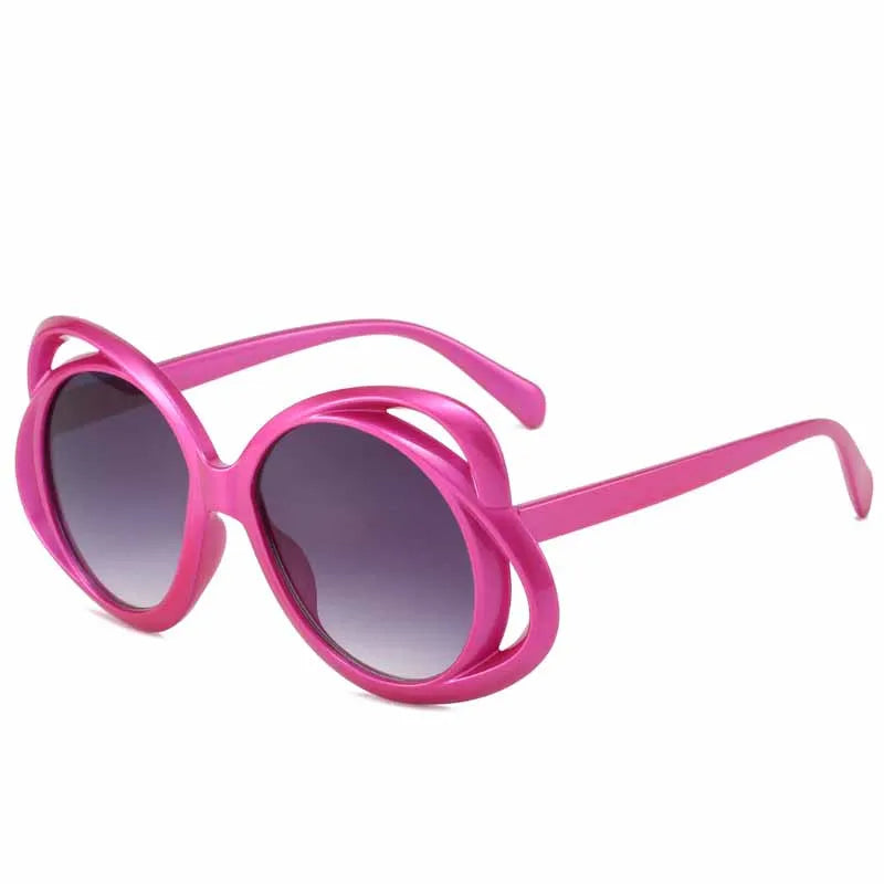 Fashion Women Flower Hollow Frame Sunglasses Fashion Goggles Personality Oversized Oval Luxury Brand Designer Sunvisors UV400