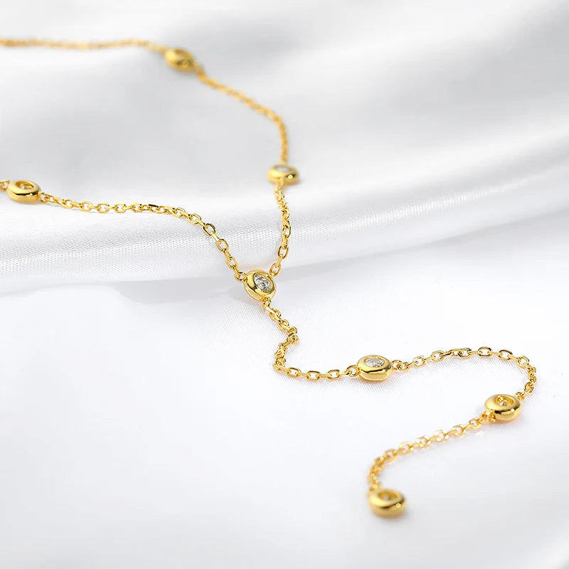 Serenity 1.2cttw D Color Moissanite Necklace For Women Wedding Engagement Party 925 Sterling Silver Adjustable Bubble Neck Chain - Madeinsea©