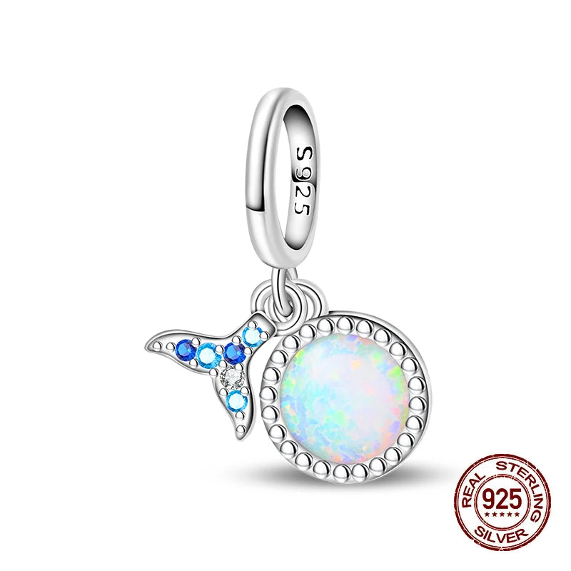 Summer New 925 Sterling Silver Zircon Crab Octopus Jellyfish Turtle Shell Charms Beads Fit Original Bracelets DIY Jewelry Gifts