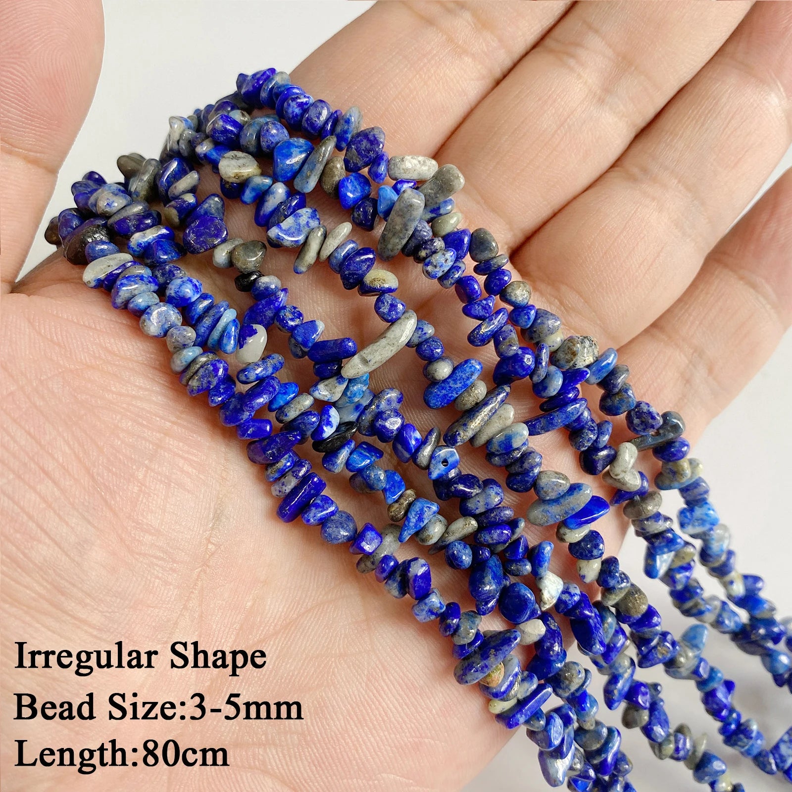 Natural Lapis Lazuli Healing Stone Bead Handmade Necklace Bracelet Bead Accessories For DIY Wisdom,Confidence,Prosperity Jewelry