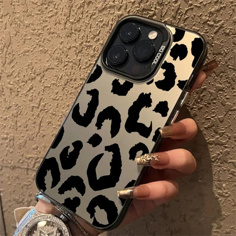 Leopard Print Electroplate Silver Phone Case for Xiaomi 14T Pro Cases Mi 13 12 11 Lite 14 13T 12T Poco M6 X5 X6 F5 F6 Pro Cover - Madeinsea©
