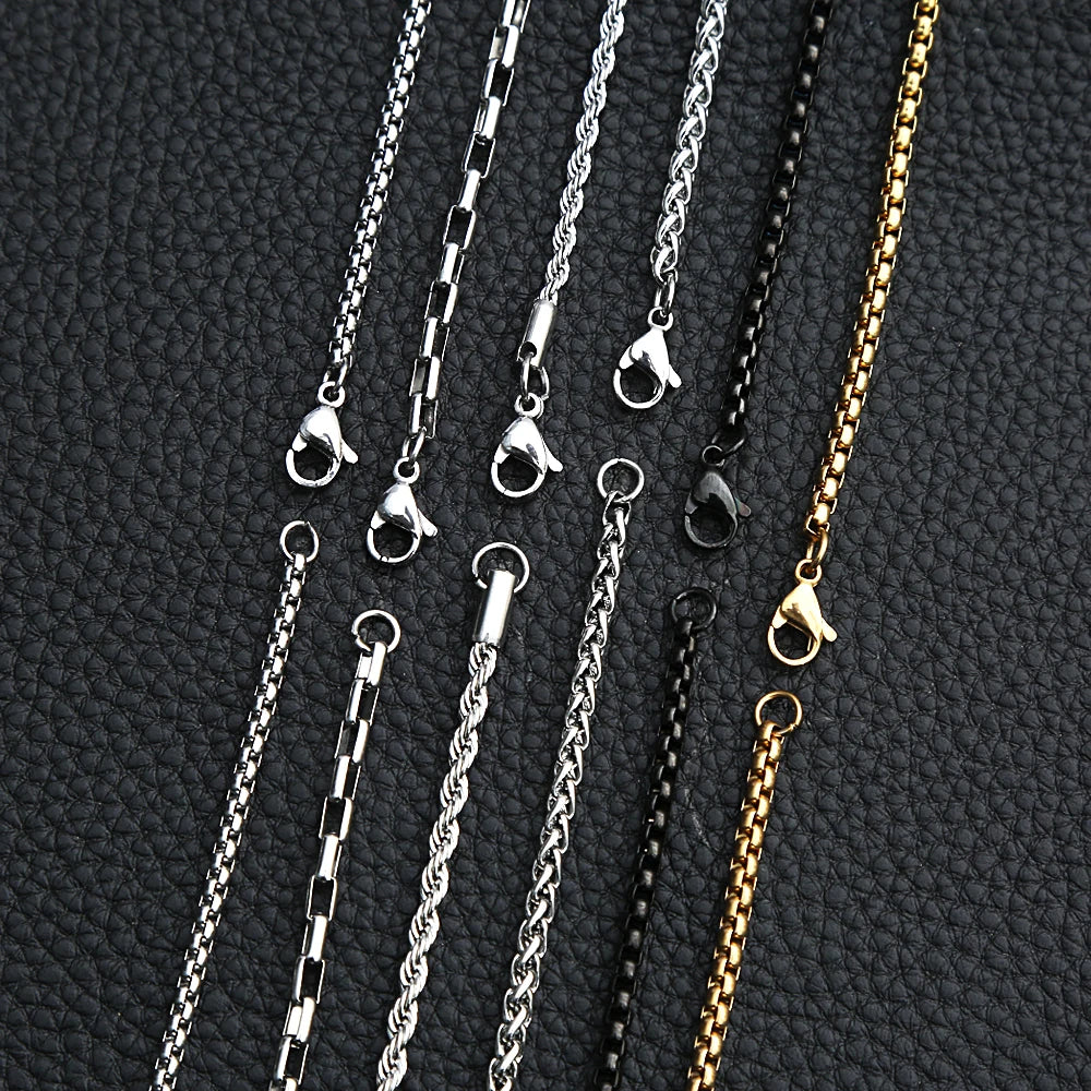 3mm Rolo Gliederkette 316L Edelstahl Halskette Gold/Stahl Farbe 60CM Lange Kette Karabinerverschluss Halskette Für männer Frauen Geschenke