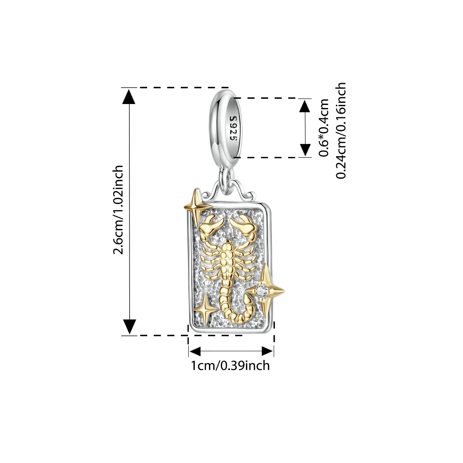 BAMOER 925 Sterling Silver Two-tones Constellation Pendant 12 Zodiac Beads for Necklace DIY Birthday Gift Jewelry Accessories