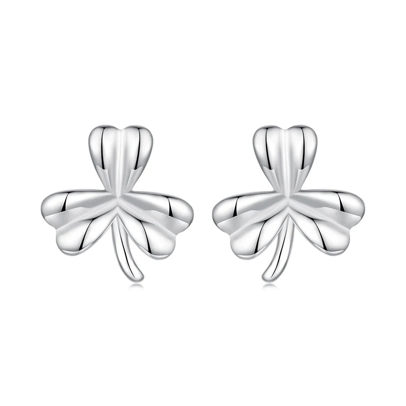 BAMOER 925 Sterling Silver Rose Flower Stud Earrings For Women,Plated White Plant Butterfly Themed Vintage Piercing Earrings