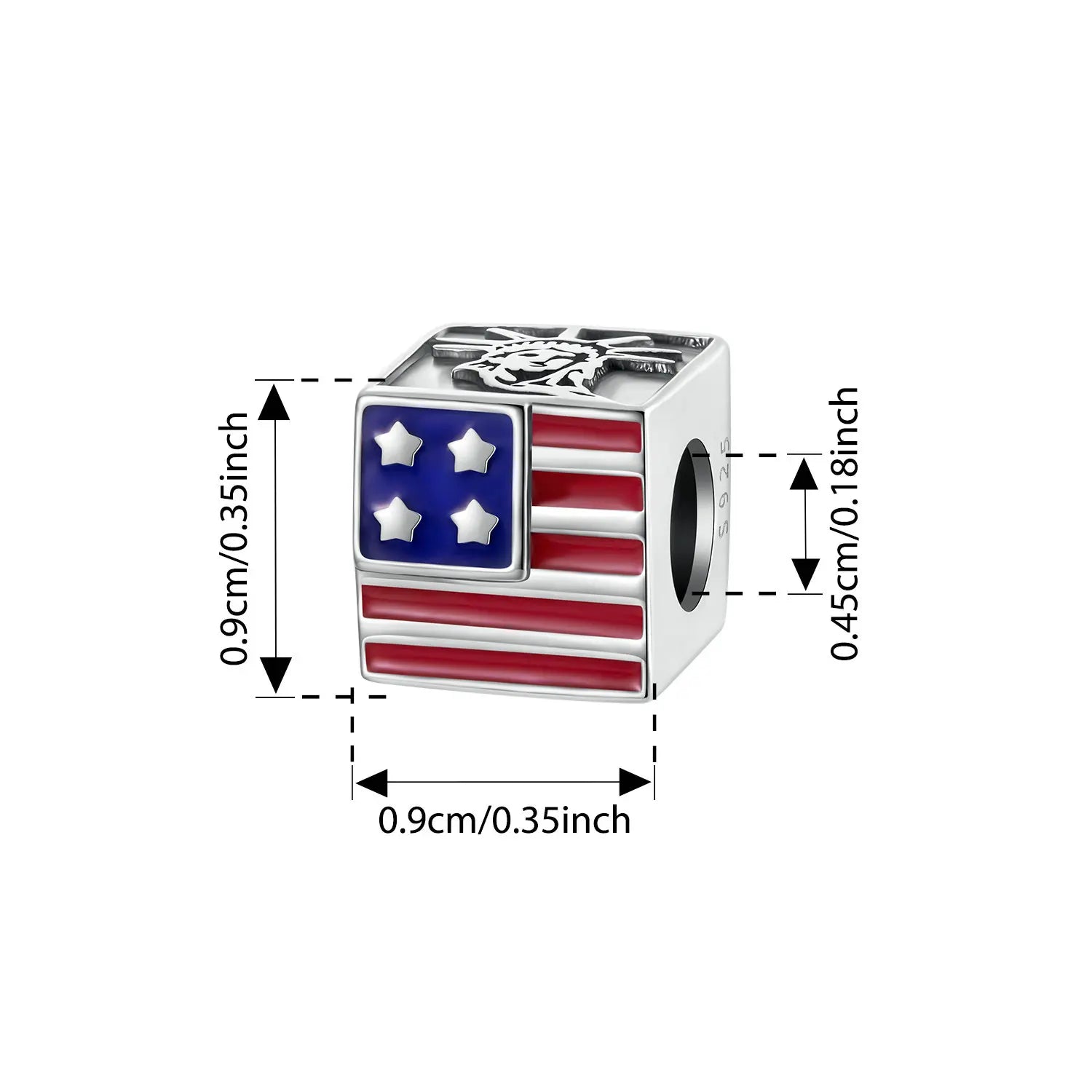 BISAER 925 Sterling Silver Souvenir Charm Italy American Poland France Memorial Symbol Bead for DIY Bracelet Fine Jewelry Gift