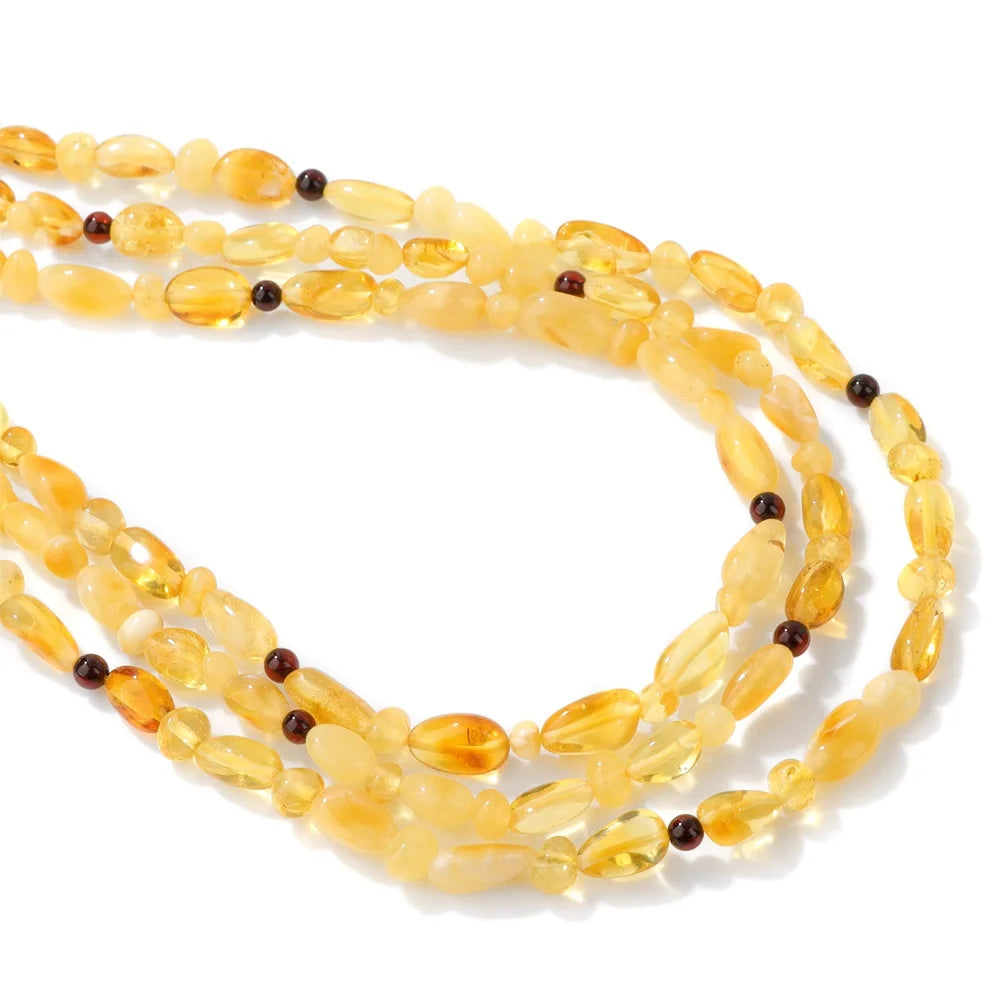 100% Natural Irregular Amber Stone Bead Round Oval Nugget Chips Raw Ambers Beads DIY Bracelet Necklace Jewelry Accessories