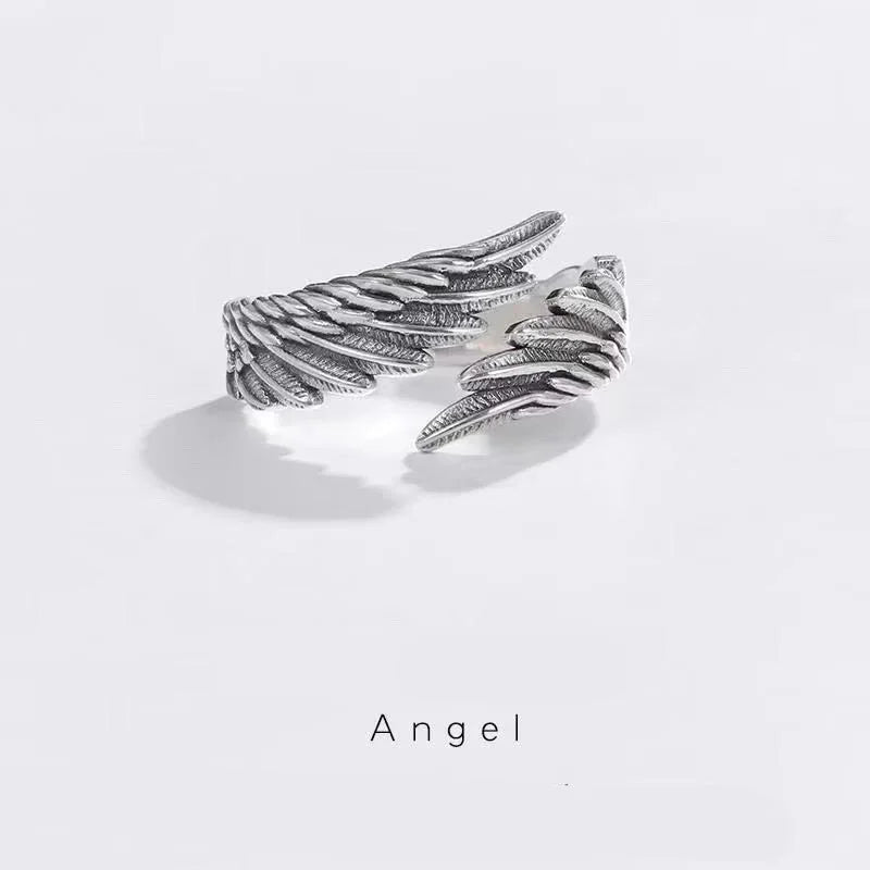 Retro Angel Demon Wings Ring Series For Men Women Punk Gothic Open Ring Creative Unisex Alloy Jewelry Accessories Gift For Lover