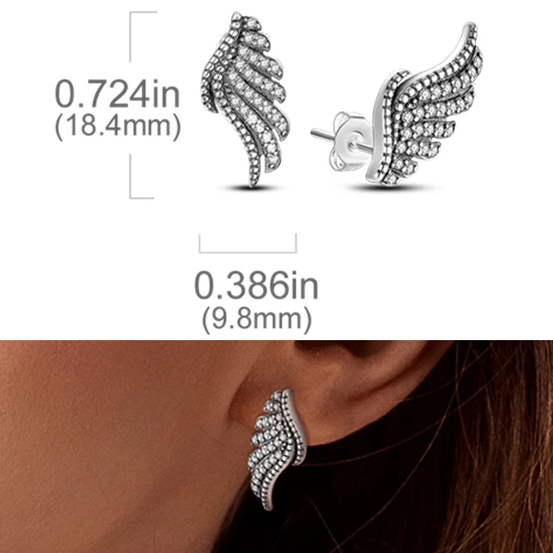 Earrings 925 Sterling Silver Stud Earrings Unicorn Star Zircon Stud Hoop Earrings For Women Girls Lovely Fashion Jewelry Gift