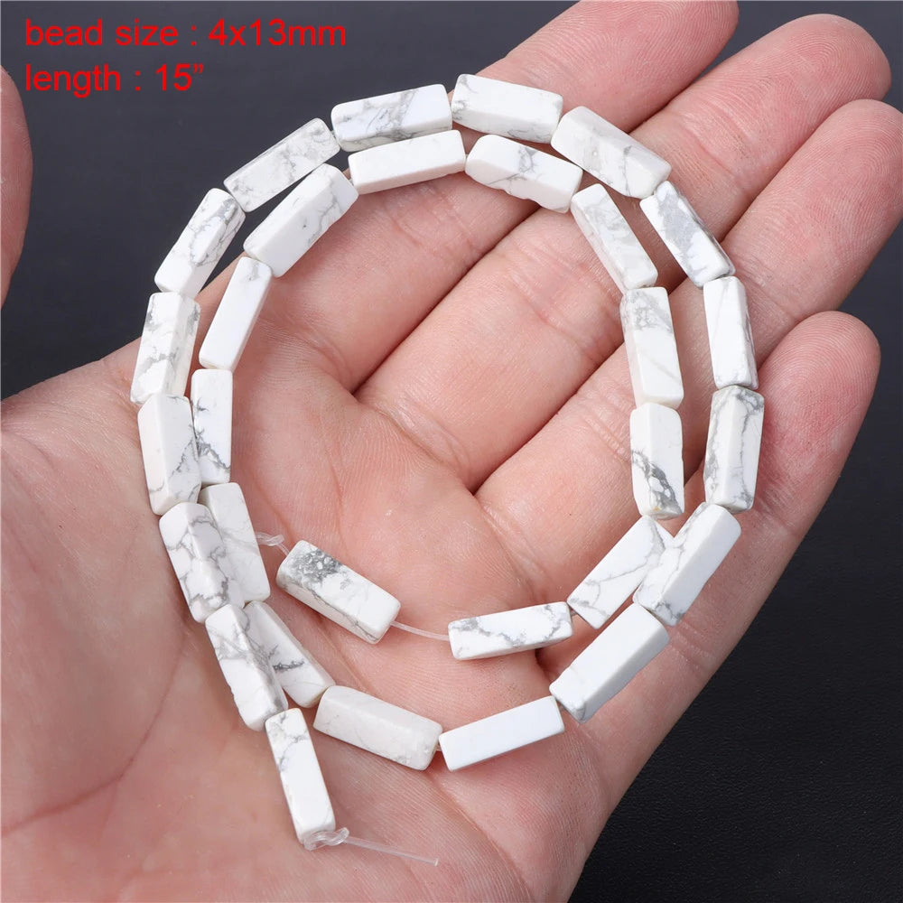 New Arrival Natural Howlite Stone Bead White Turquoises Loose Beads Jewelry Making Perles Gem Loose Beaded Diy Bracelet Necklace