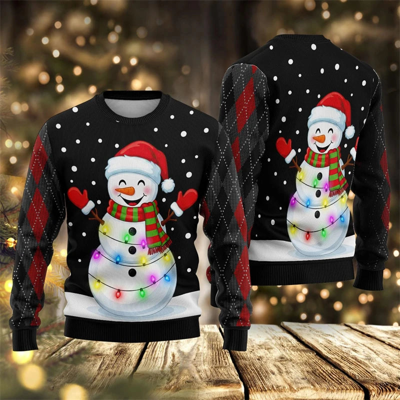 2026 New Santa Claus Graphic Ugly Christmas Sweater Fashion Autumn Streetwear 3D Printed Sweatshirts Loose Breathable Pullovers