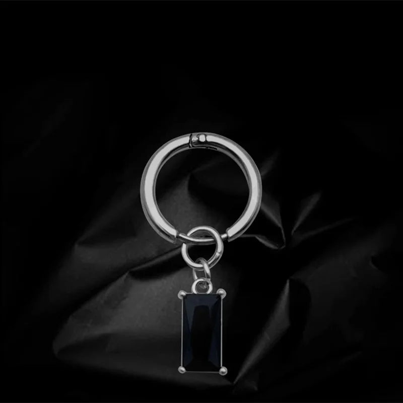 Simple Classic Black Zircon Earrings For Men Women Punk Gothic Rock Hiphop Earrings Designer Jewelry Unisex Accessories Gift