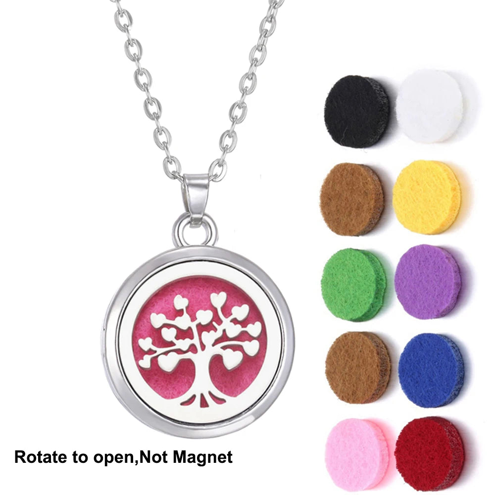 2023 New Aromatherapy Necklace Diffuser Pendant Aroma Jewelry Thread Rotate Open Locket Perfume Essential Oil Diffuser Necklace
