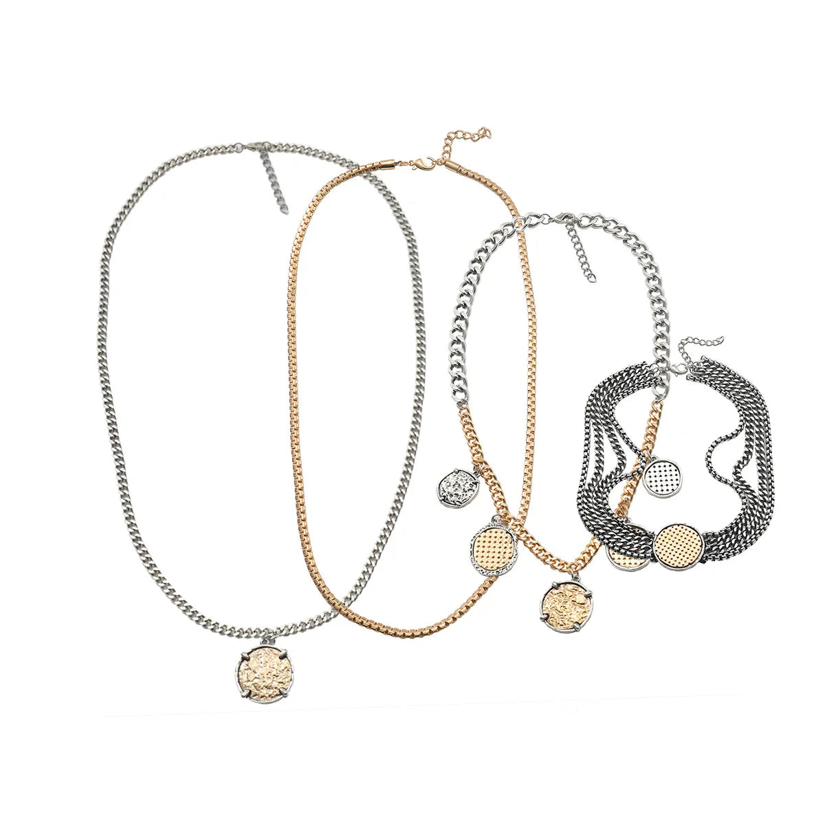 ZAA Exaggerated Multi-layered Chain Punk Hip-hop Necklace