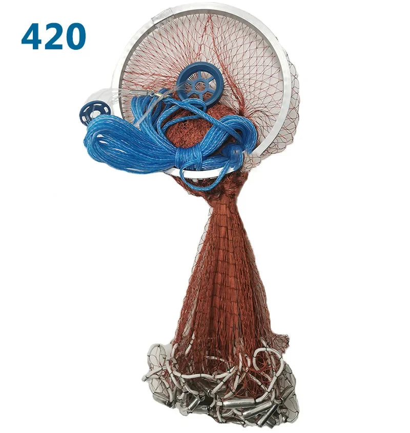 Lawaia Fischernetz, Handwurfnetz, Outdoor-Angelgerät, verzinktes Stahlgussnetz, Modell 240/300/600