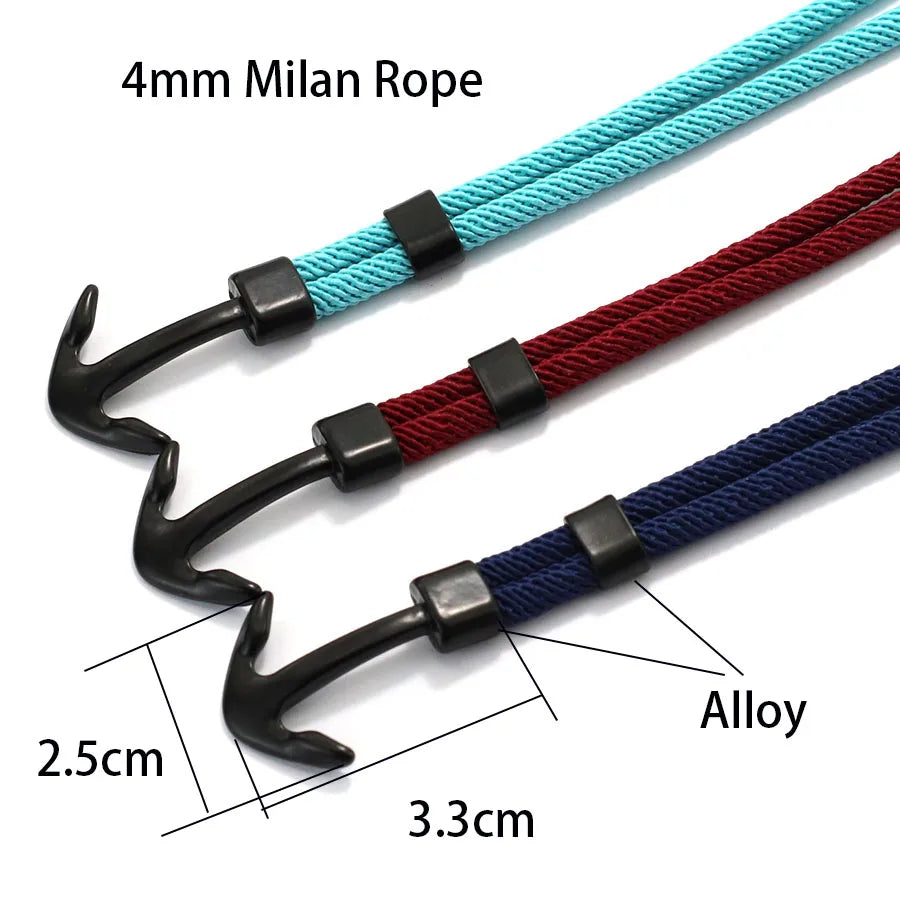 New Men Anchor Bracelet 2025 Handcrafted Nautical Wrap Rope Braslet Beach Surfing Casual Jewelry Lucky Red Thread Braclet Joias