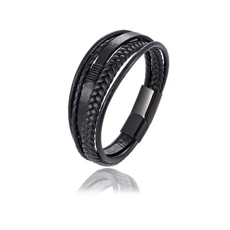 Multi-Layer Men Leather Bracelet Stainless Steel Infinity Symbol Charm Fashion Classic Bracelets for Men Jewelry Gift - Madeinsea©