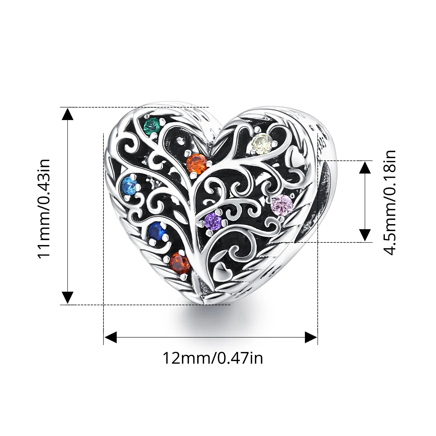 WOSTU 925 Sterling Silver Tree of Life Charm Pendant Hollow Family Original Fit for Women Bracelet DIY Birthday Fine Jewelry