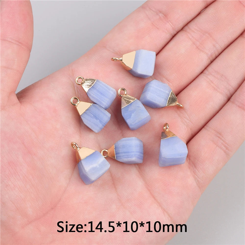 5pcs Natural Rough Stone Pendant Irregular Shape Healing Amethysts Labradorite Agat Quartz Pendants For DIY Handmade Necklace