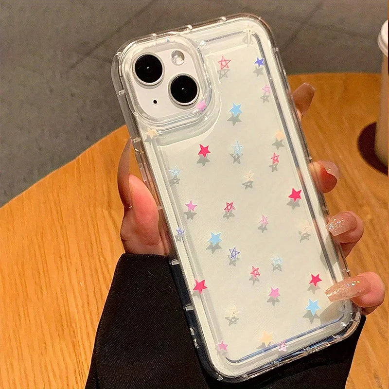 Transparent Star Design Silicone Case for Samsung A15 A35 A55 A54 A34 A33 A53 A52 A32 A13 A14 S25 S24 S23 Ultra S22 S21 FE Cover - Madeinsea©