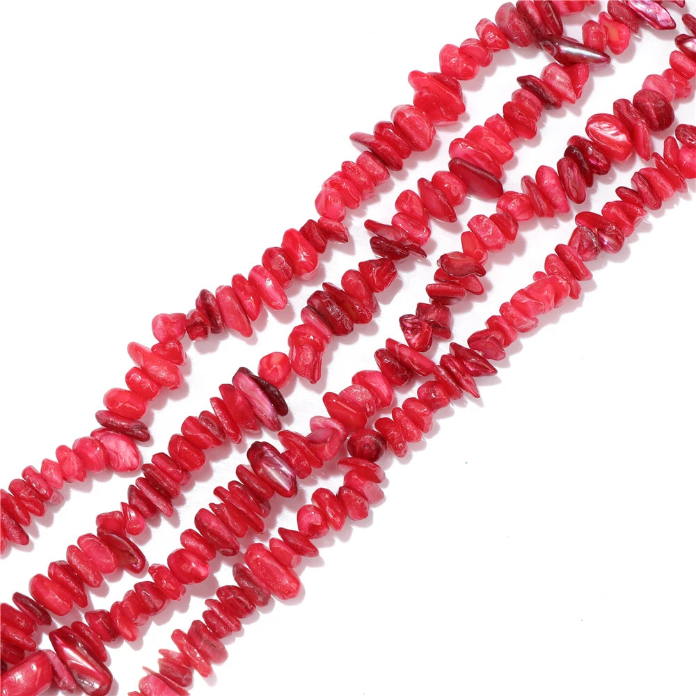 5-8mm Muticolor Shell Beads Natural Dyed Color Irregular Shape Loose Spacer Bead For Jewelry Making Necklace Bracelet DIY