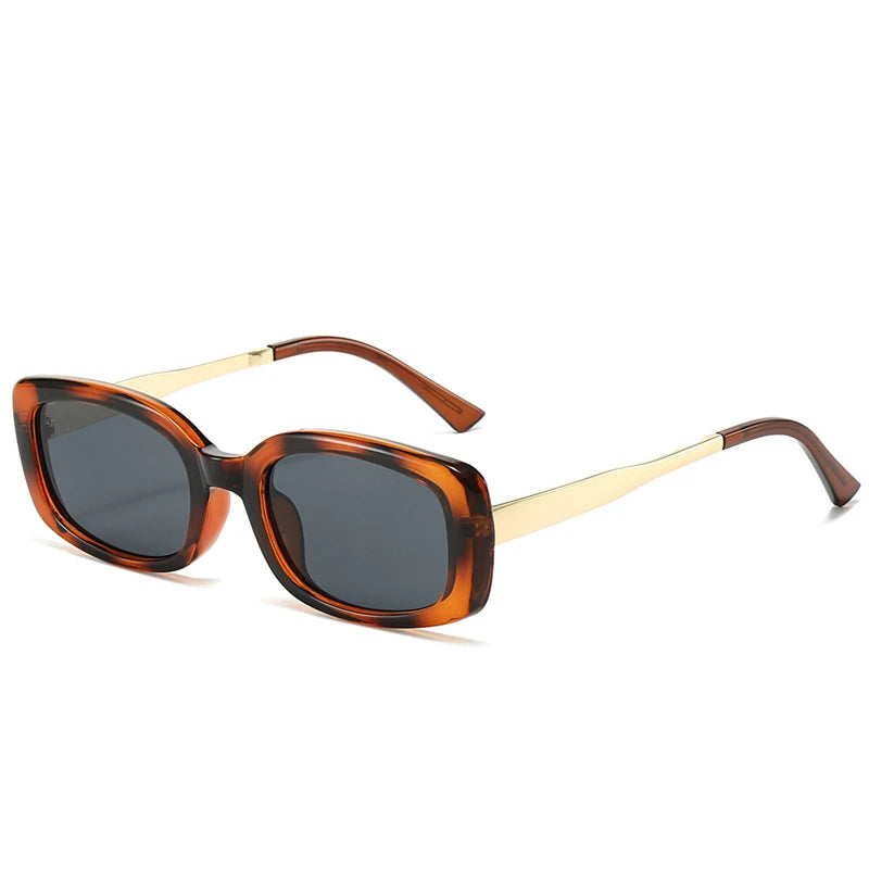 Vintage Rectangle Frame Sunglasses Men Fashion Metal Square Sun Glasses Luxury Brand Design UV400 Shades Eyewear Women Goggles