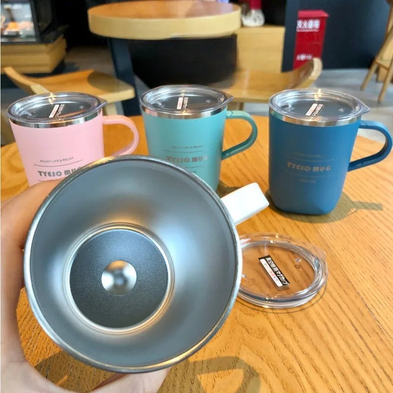 Tyeso Water Bottle 260/300ml Coffee Mug Stainless Steel Coffee Cup Travel Mug with Lid Insulated For Office Home Coffee Tea tool