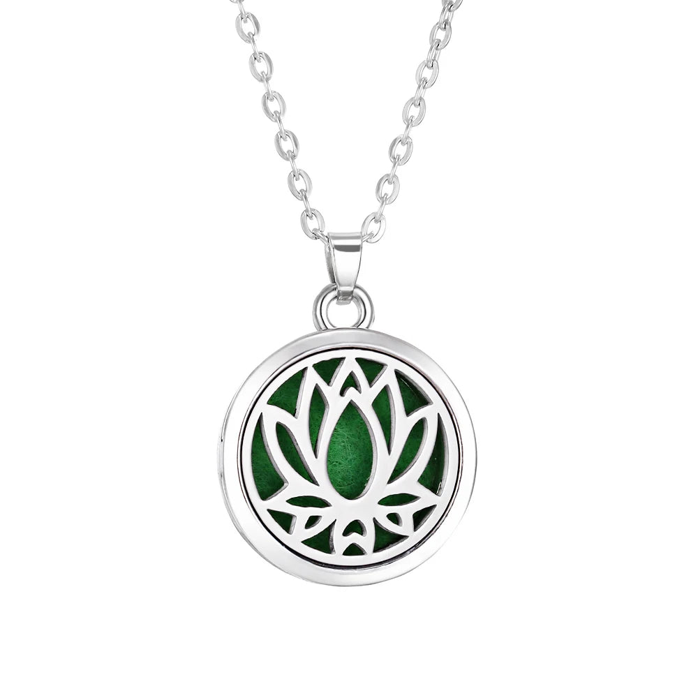 Tree of Life Aromatherapy Necklace Perfume Essential Oil Diffuser Alloy Stainless Steel  Locket Pendant Aroma Diffuser Necklace - Madeinsea©