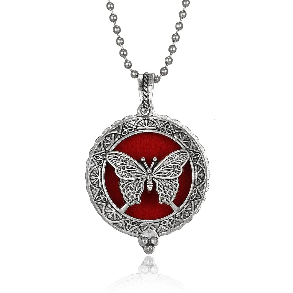 Aromatherapy Necklace Tree of Life Diffuser Jewelry Vintage Open Locket Pendant Essential Oil Perfume Aroma Diffuser Necklace