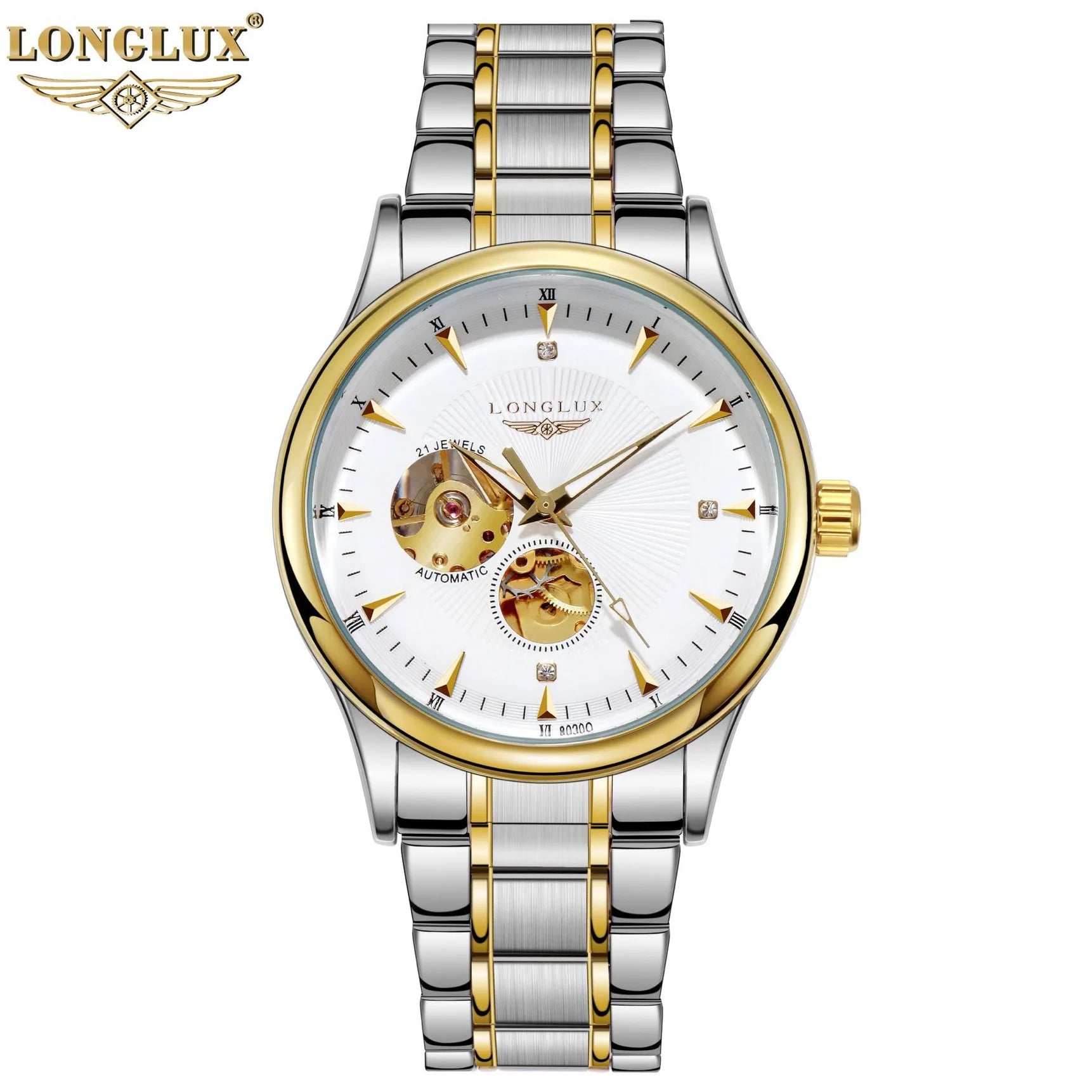 LONGLUX Men automatic mechanical watch elegant luxury watches waterproof skeleton business wholesale stainless steel gift watch - Madeinsea©