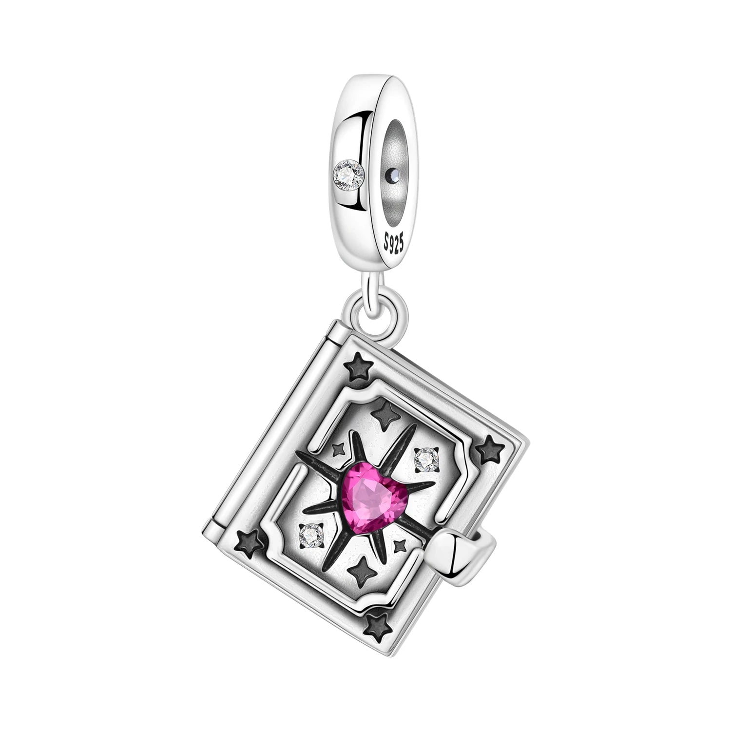 PANPOKI 925 Sterling Silver Switchable Book Pendant Beads Original Pendants Bracelet Charm Jewelry Party DIY Trendy Gifts