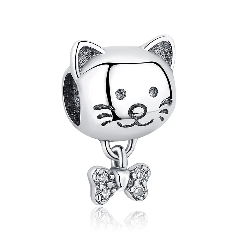 Original 925 Sterling Silver Charms Love Pets Dog Cat Paw Print Pendant Beads Fit Brand Bracelets Necklaces Women DIY Jewelry - Madeinsea©