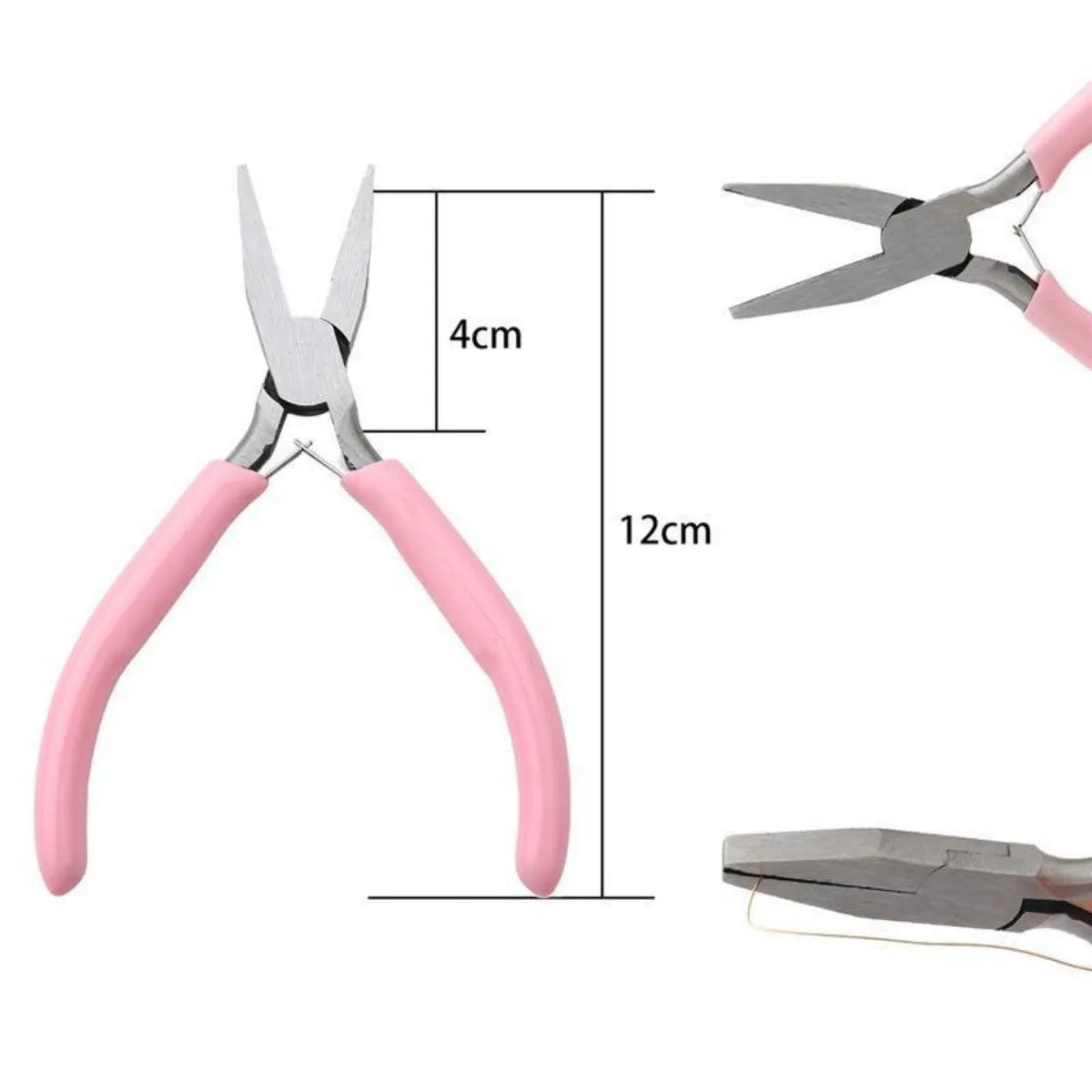 Cute Pink Color Handle Anti-slip Splicing and Fixing Jewelry Pliers Tools & Equipment Kit for DIY Jewelery Making Needlework