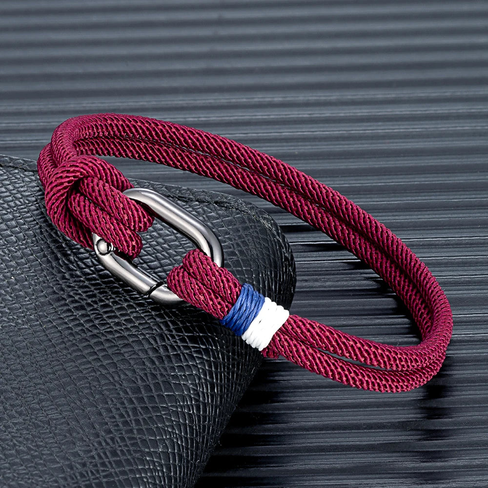 MKENDN Sport Style Handmade Braided 3mm Rope Bracelet Oval spring buckle Bracelet Couple Gift Leisure Accessories Homme Pulseria